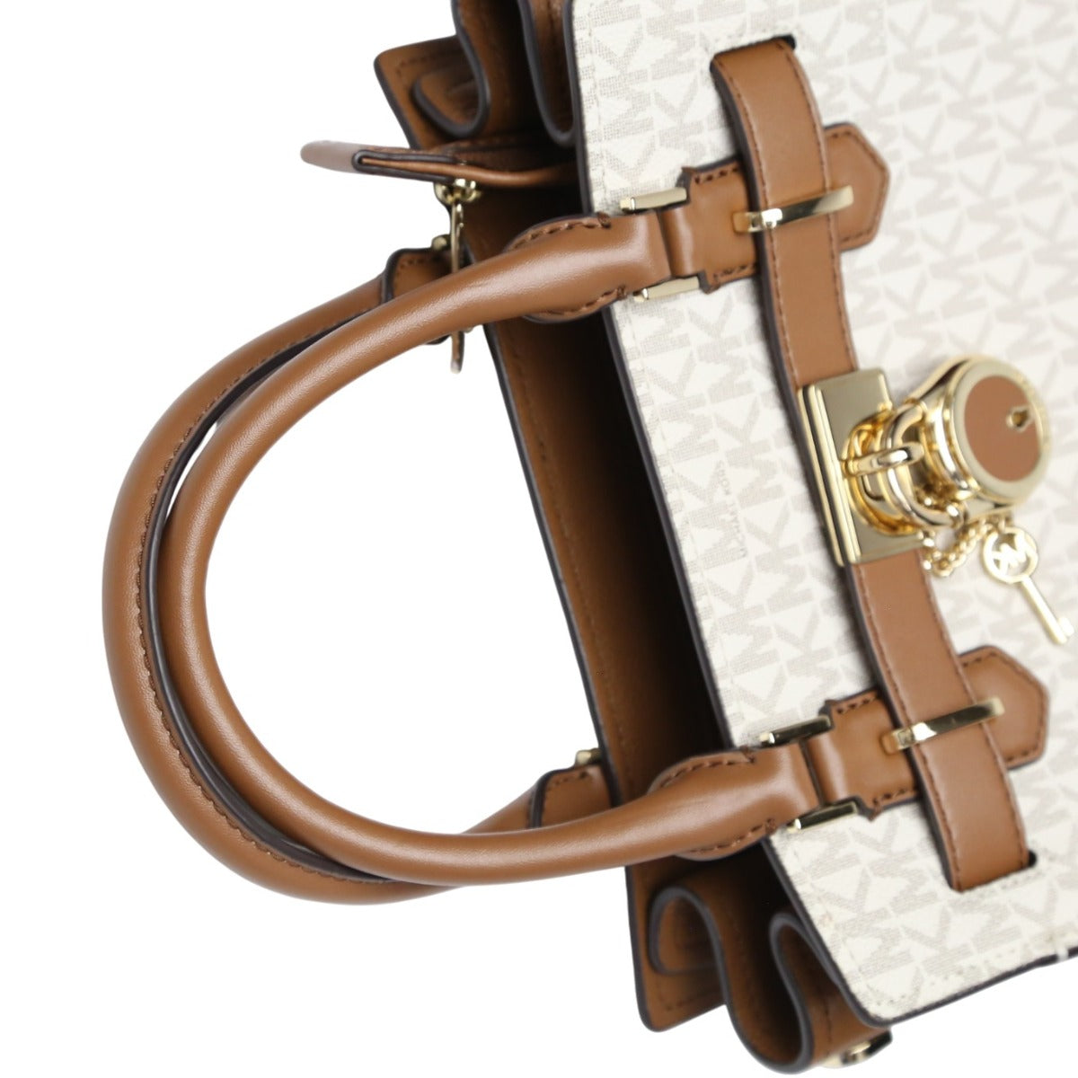 マイケルコース Michael Kors ハンドバッグ
 ミニバッグ レザー アイボリー×ブラウン 【SS】
 【中古】