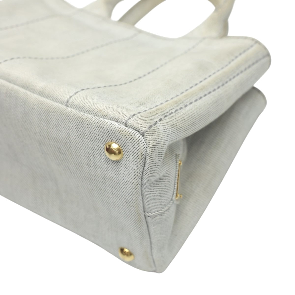 プラダ PRADA トートバッグ
 2WAYバッグ キャンバス カナパトート デニム 1BG439 ビアンコ 【SS】
 【中古】