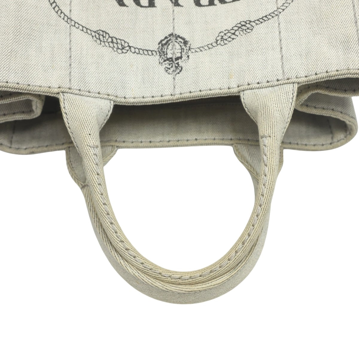 プラダ PRADA トートバッグ
 2WAYバッグ キャンバス カナパトート デニム 1BG439 ビアンコ 【SS】
 【中古】