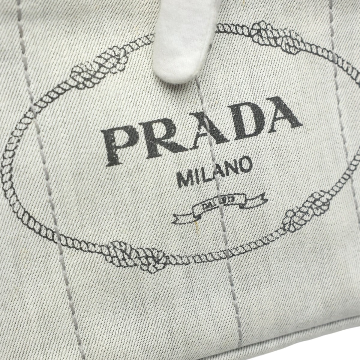 プラダ PRADA トートバッグ
 2WAYバッグ キャンバス カナパトート デニム 1BG439 ビアンコ 【SS】
 【中古】