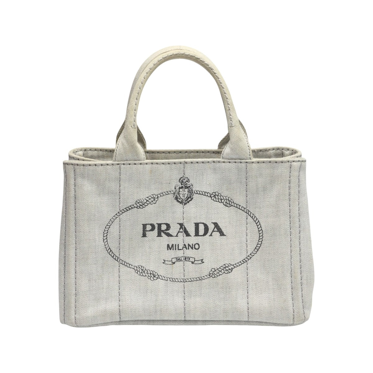 プラダ PRADA トートバッグ
 2WAYバッグ キャンバス カナパトート デニム 1BG439 ビアンコ 【SS】
 【中古】