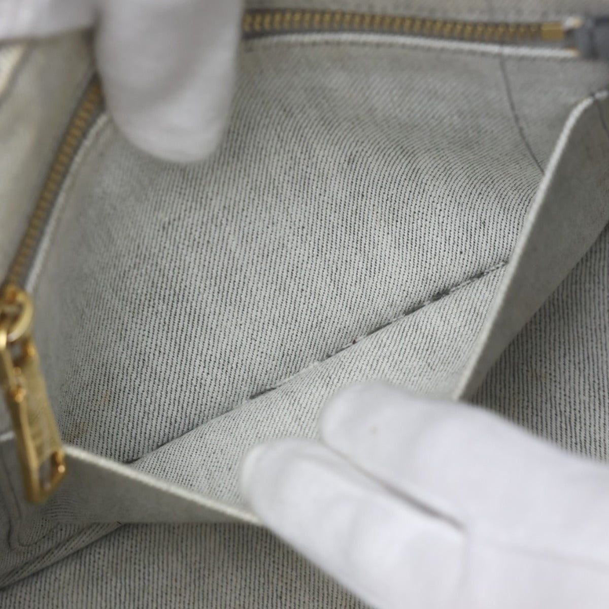 プラダ PRADA トートバッグ
 2WAYバッグ キャンバス カナパトート デニム 1BG439 ビアンコ 【SS】
 【中古】