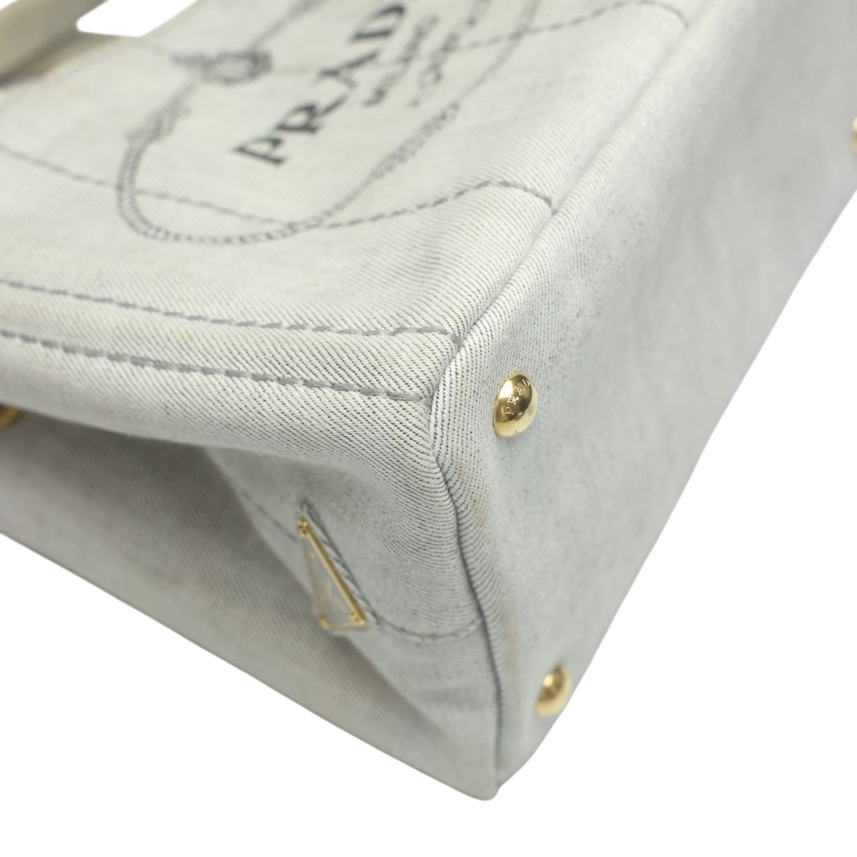 プラダ PRADA トートバッグ
 2WAYバッグ キャンバス カナパトート デニム 1BG439 ビアンコ 【SS】
 【中古】