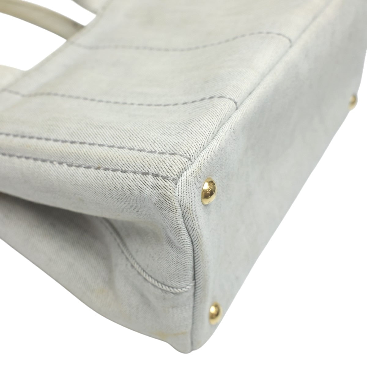 プラダ PRADA トートバッグ
 2WAYバッグ キャンバス カナパトート デニム 1BG439 ビアンコ 【SS】
 【中古】