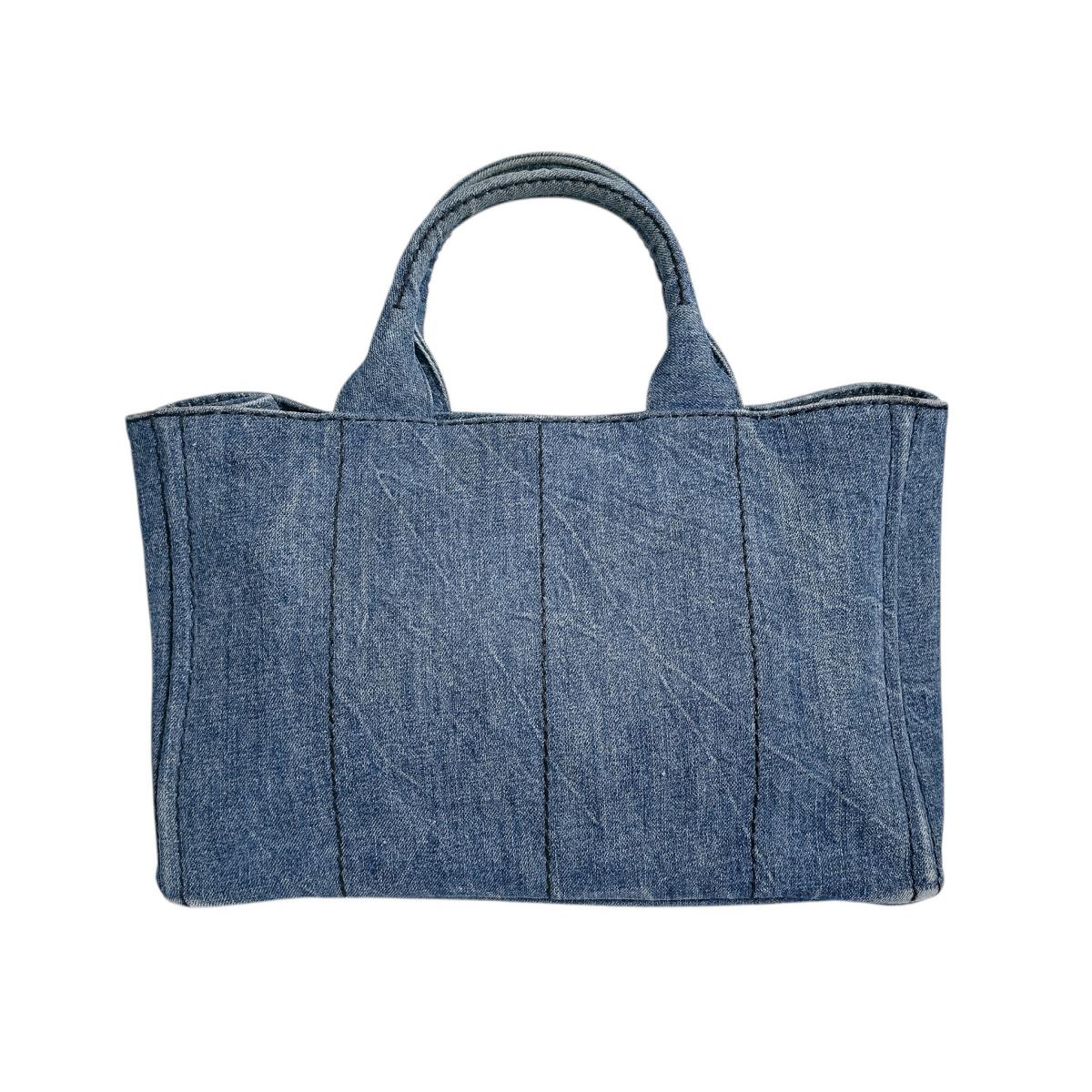 プラダ PRADA トートバッグ
 トートバッグ キャンバス カナパトート デニム ブルー 【SS】
 【中古】