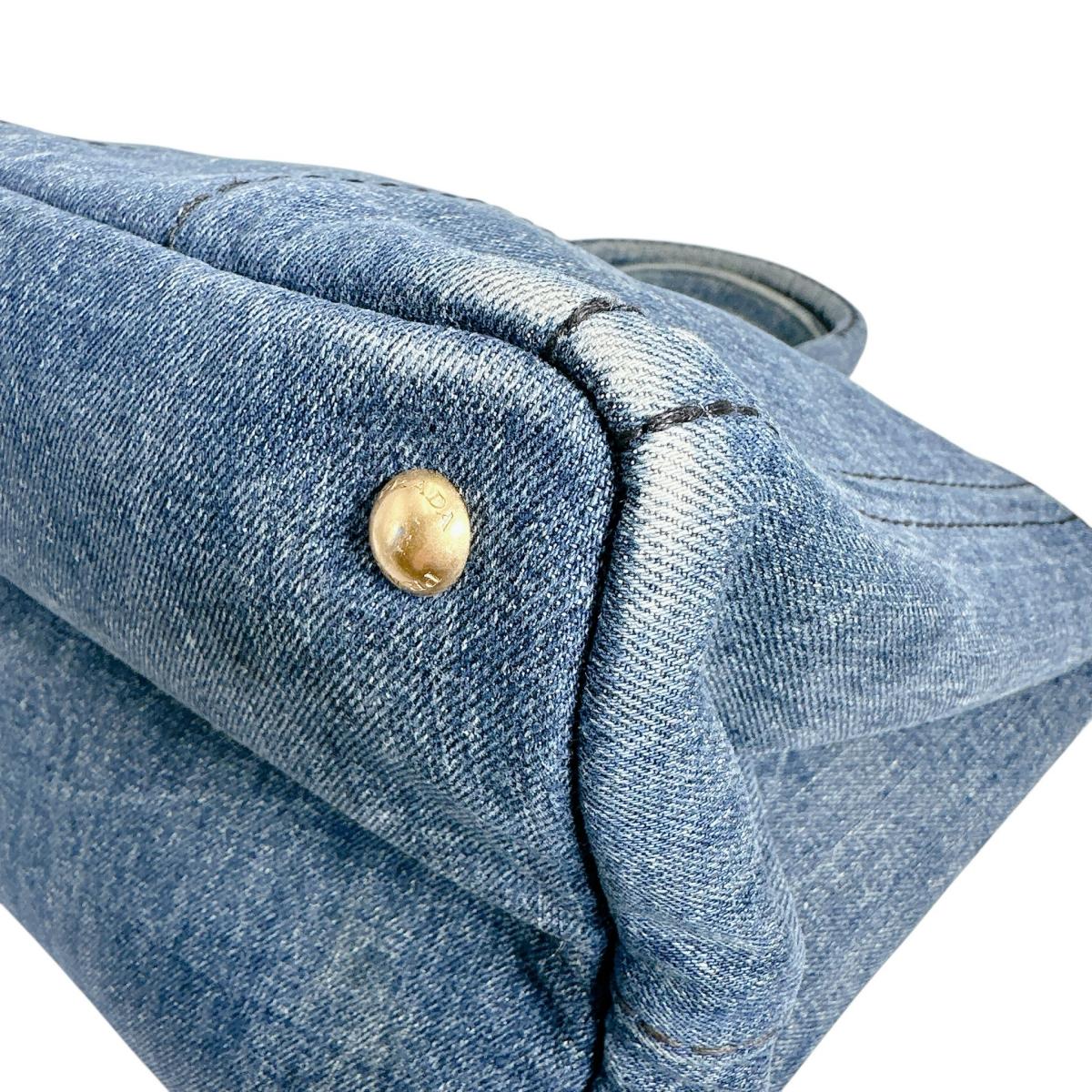 プラダ PRADA トートバッグ
 トートバッグ キャンバス カナパトート デニム ブルー 【SS】
 【中古】