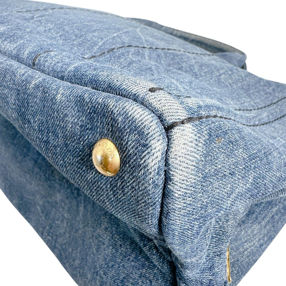 プラダ PRADA トートバッグ
 トートバッグ キャンバス カナパトート デニム ブルー 【SS】
 【中古】