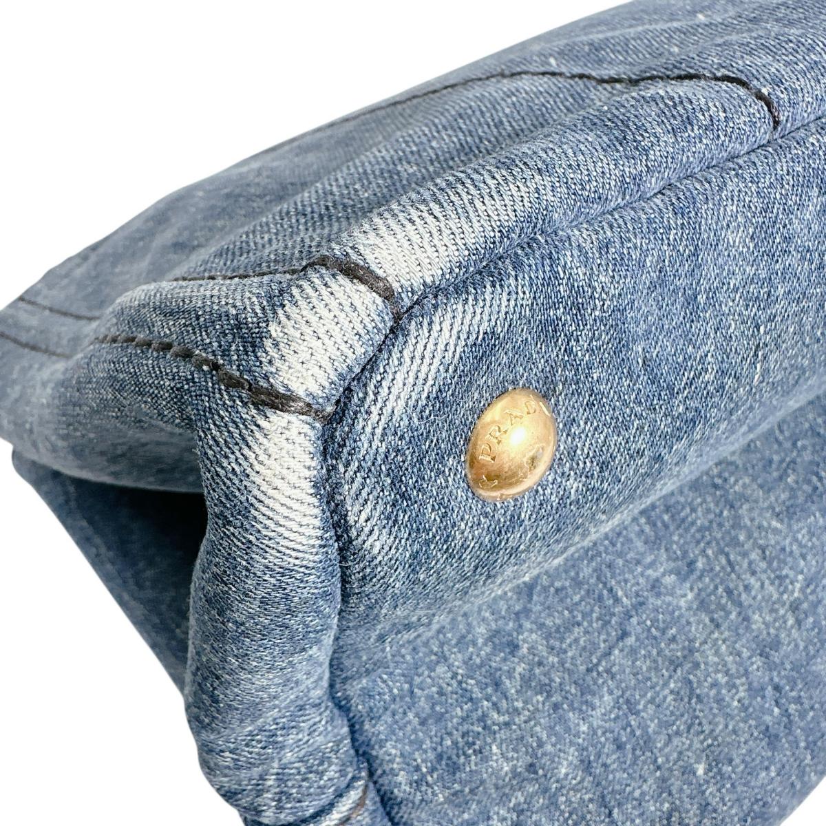 プラダ PRADA トートバッグ
 トートバッグ キャンバス カナパトート デニム ブルー 【SS】
 【中古】