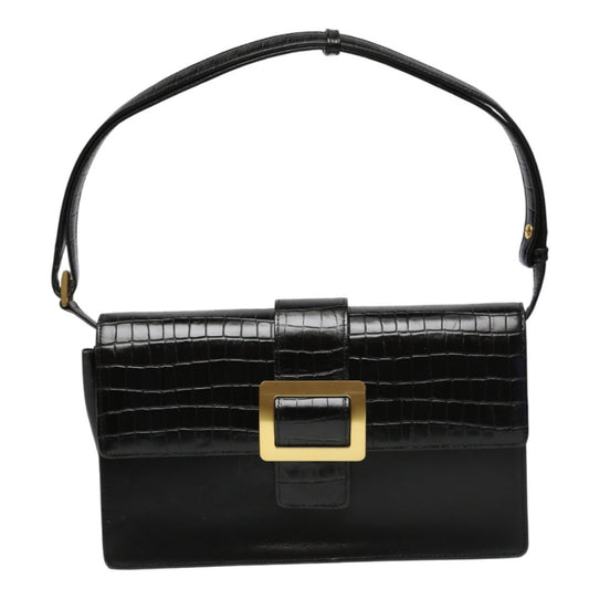 ハナエモリ HANAE MORI 森英恵 ハンドバッグ
 クラッチバッグ 2WAY 肩掛け クロコダイル ブラック 【SS】
 【中古】