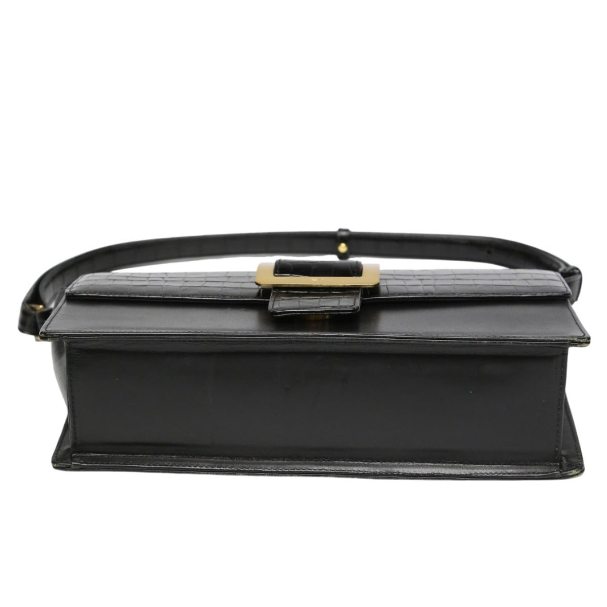 ハナエモリ HANAE MORI 森英恵 ハンドバッグ
 クラッチバッグ 2WAY 肩掛け クロコダイル ブラック 【SS】
 【中古】