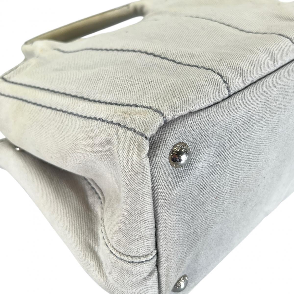 プラダ PRADA トートバッグ
 トートバッグ キャンバス カナパトート デニム 1BG439 ビアンコ 【SS】
 【中古】