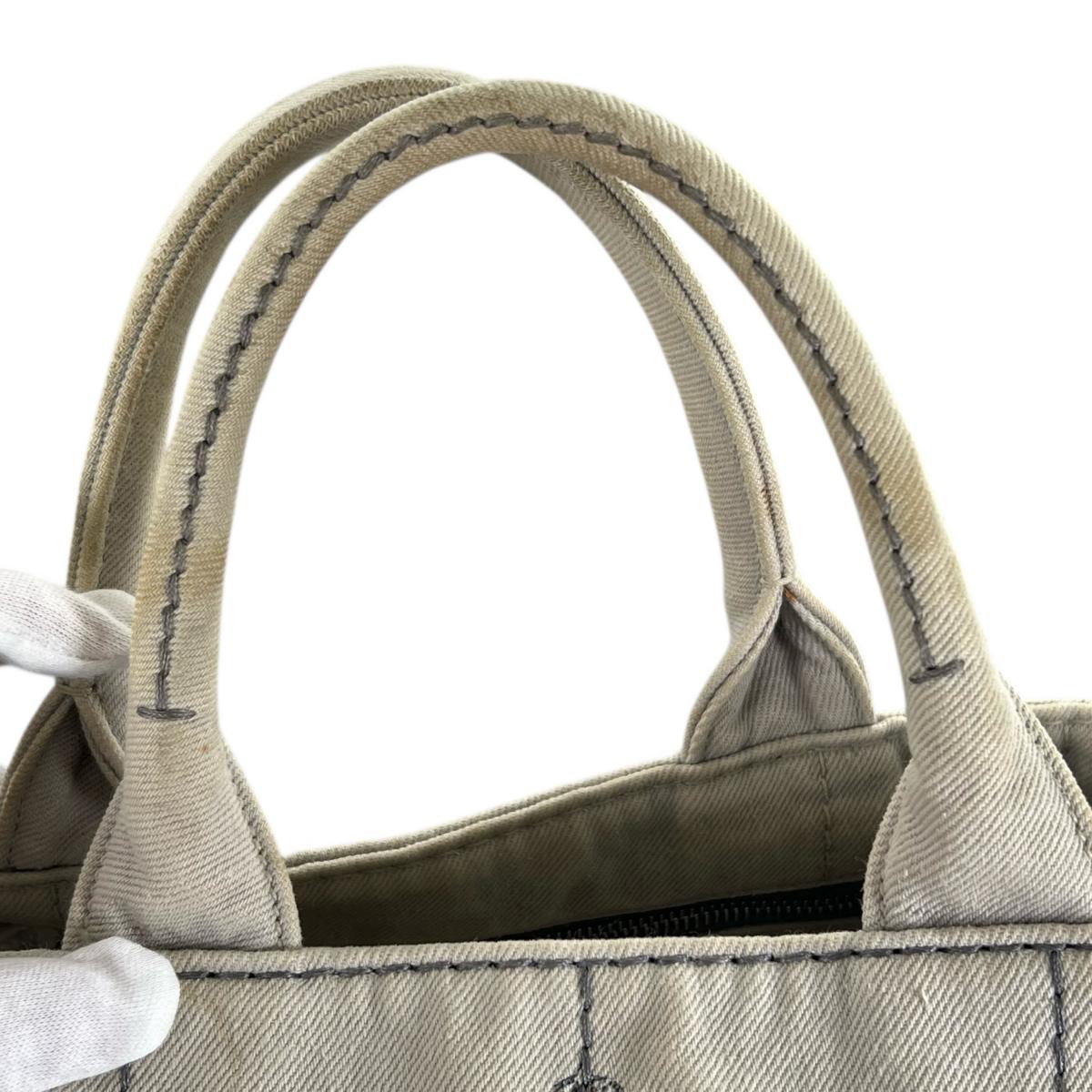 プラダ PRADA トートバッグ
 トートバッグ キャンバス カナパトート デニム 1BG439 ビアンコ 【SS】
 【中古】