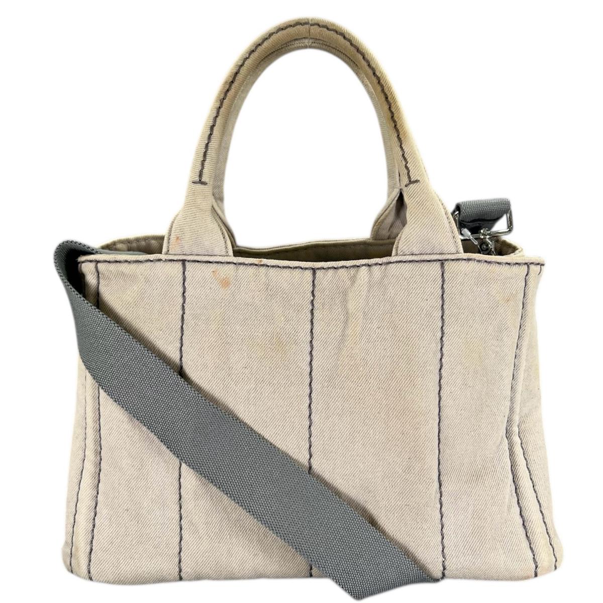 プラダ PRADA トートバッグ
 トートバッグ キャンバス カナパトート デニム 1BG439 ビアンコ 【SS】
 【中古】