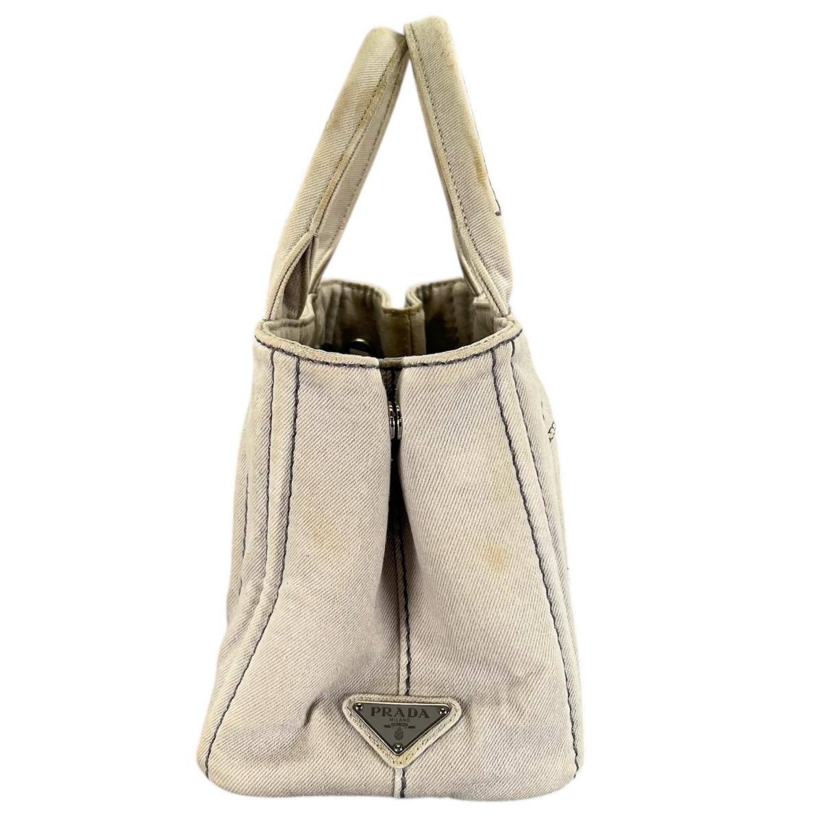 プラダ PRADA トートバッグ
 トートバッグ キャンバス カナパトート デニム 1BG439 ビアンコ 【SS】
 【中古】