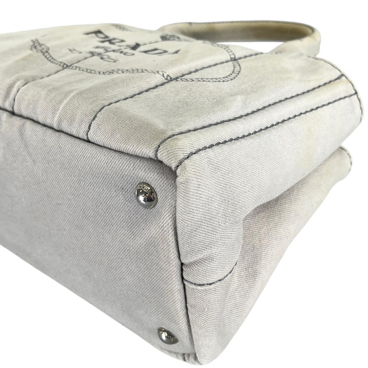 プラダ PRADA トートバッグ
 トートバッグ キャンバス カナパトート デニム 1BG439 ビアンコ 【SS】
 【中古】