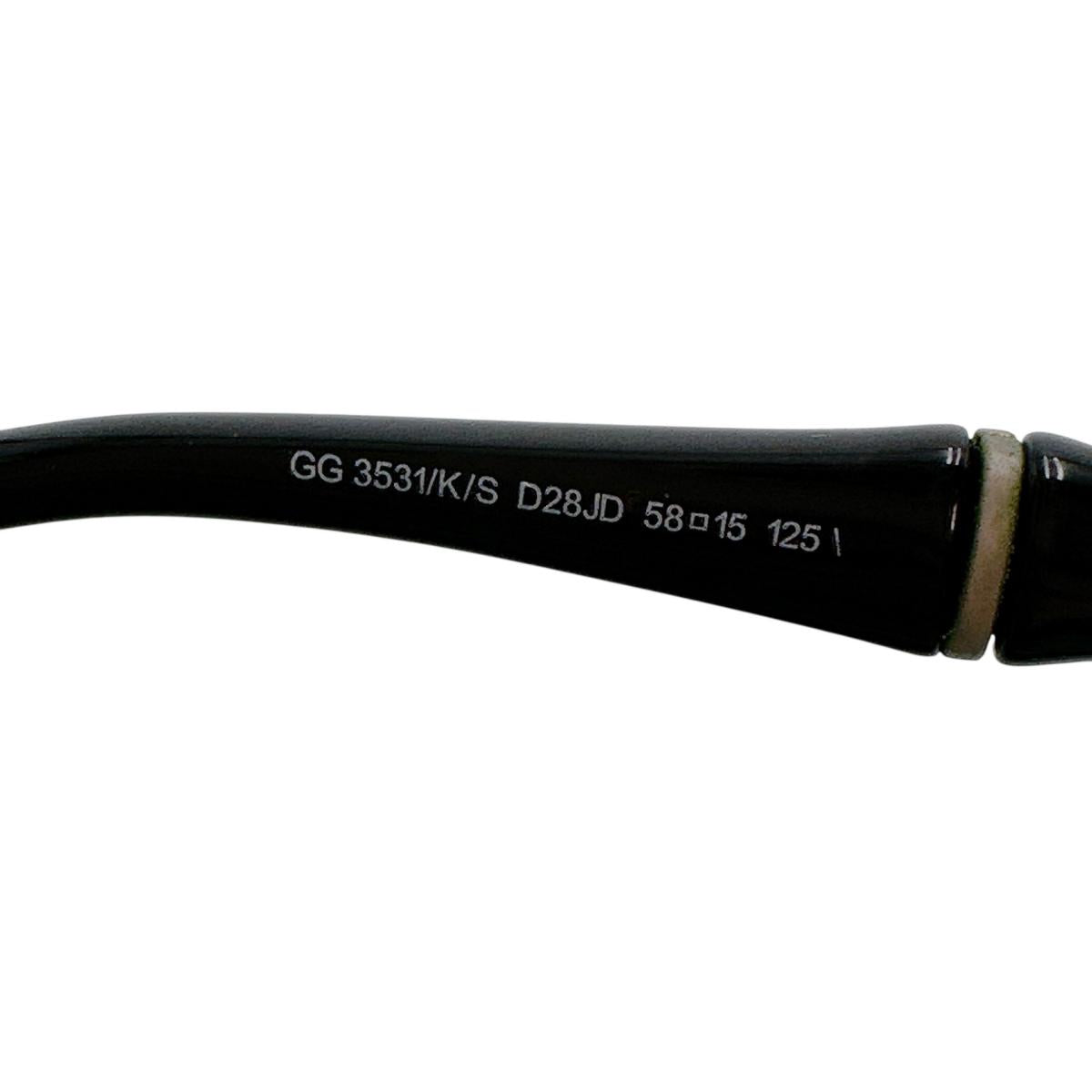 グッチ GUCCI サングラス
 サングラス 58 15 125 GG 3531/K/S D28JD プラスチック GG3531/K/S ブラック 【SS】
 【中古】