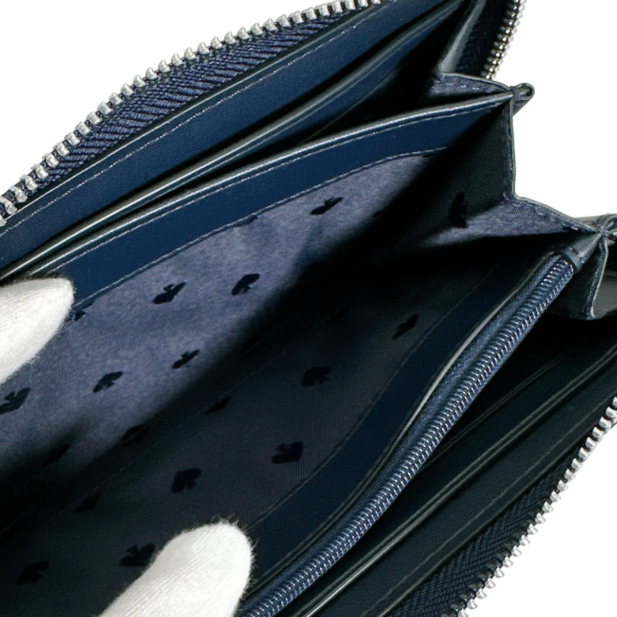 ケイトスペード Kate Spade 長財布
 ラウンドファスナー エラ ジップ アラウンド デニム K6151 ブルーマルチ 【SS】
 【中古】