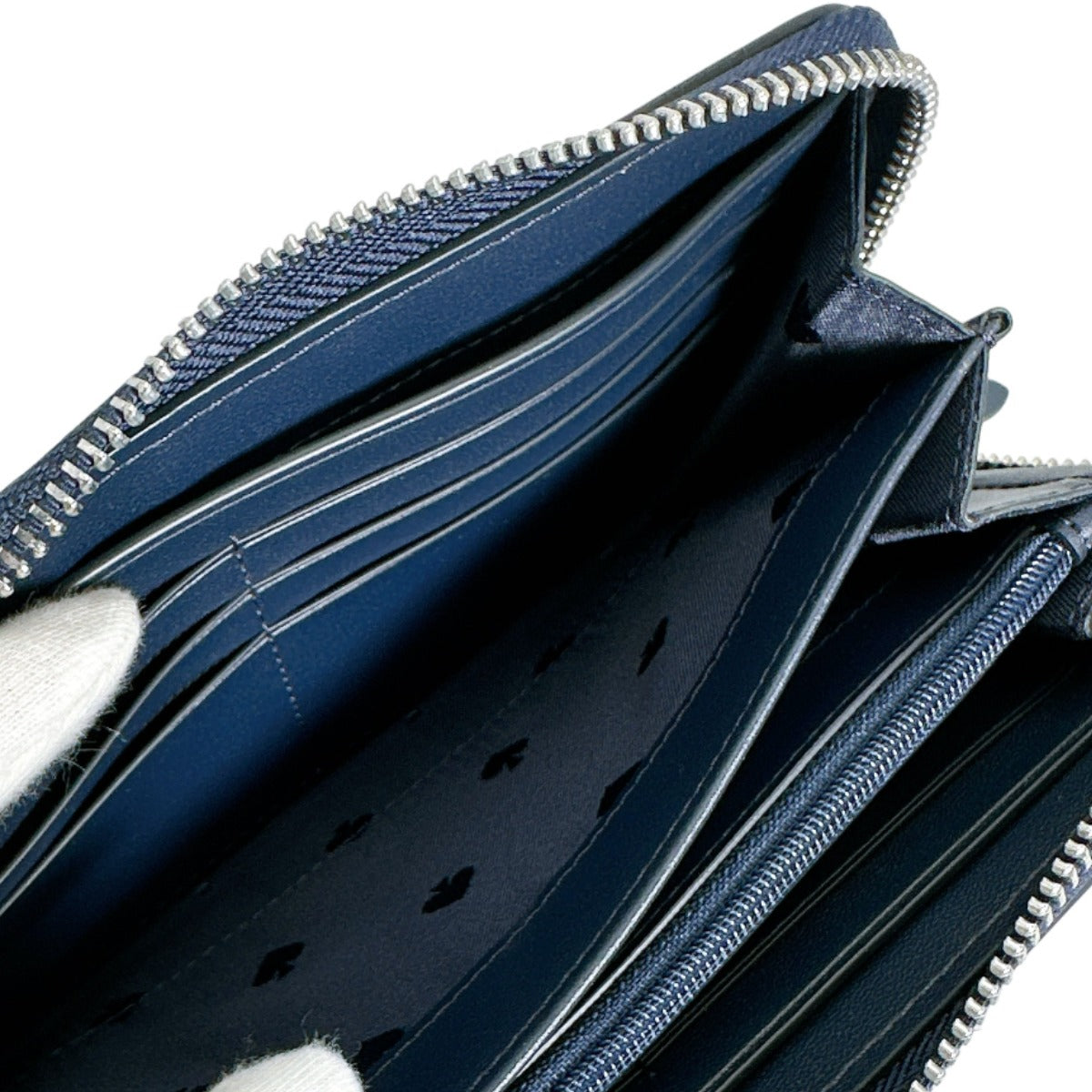 ケイトスペード Kate Spade 長財布
 ラウンドファスナー エラ ジップ アラウンド デニム K6151 ブルーマルチ 【SS】
 【中古】