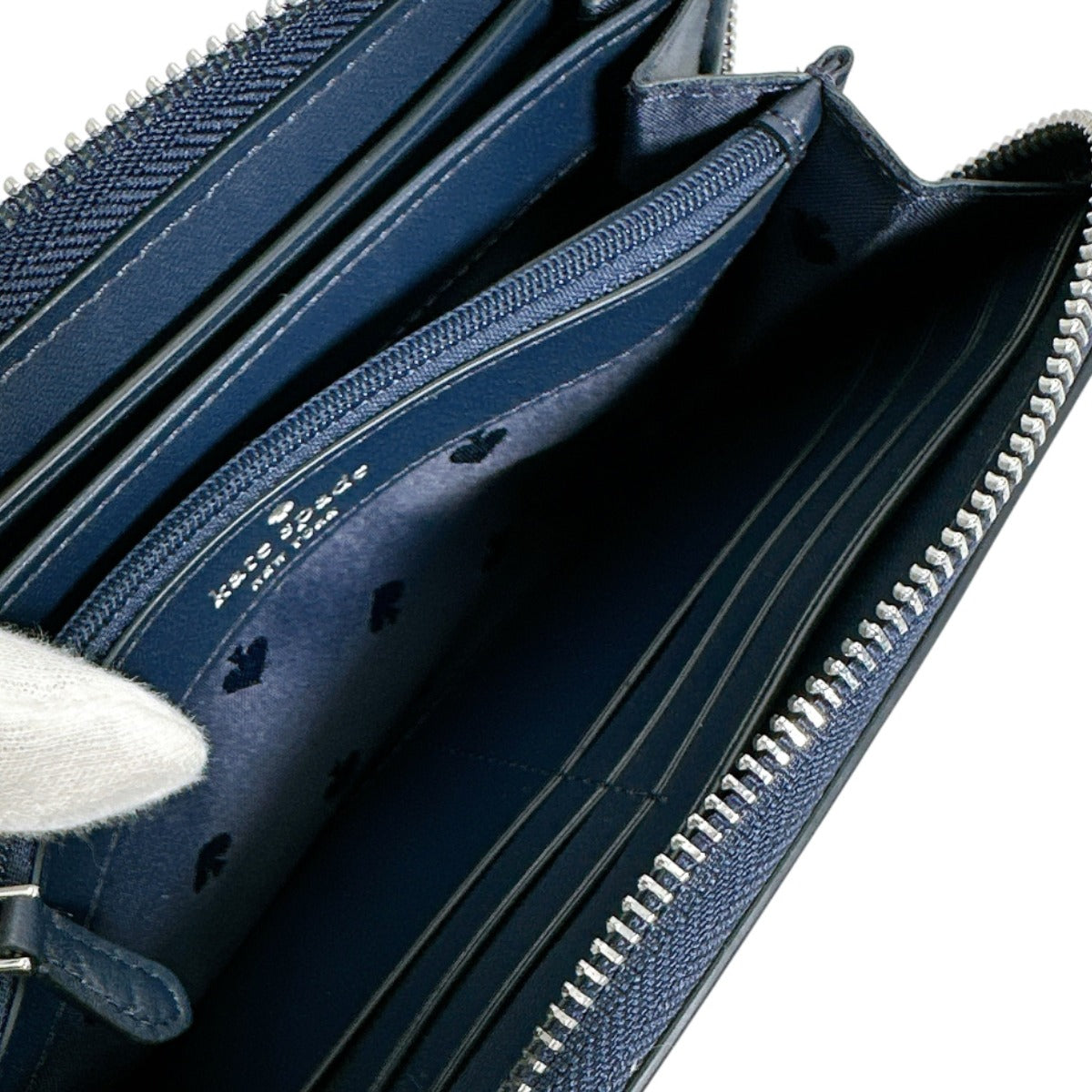 ケイトスペード Kate Spade 長財布
 ラウンドファスナー エラ ジップ アラウンド デニム K6151 ブルーマルチ 【SS】
 【中古】