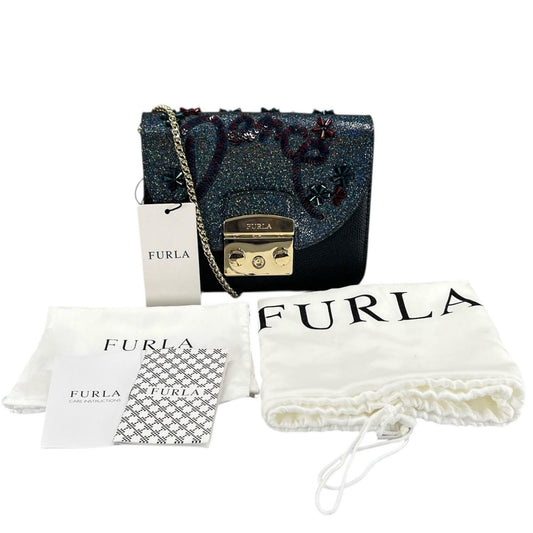 フルラ Furla ショルダーバッグ
 チェーンショルダーバッグ ゴールド金具 メトロポリス レザー ブラック 【SS】
 【中古】