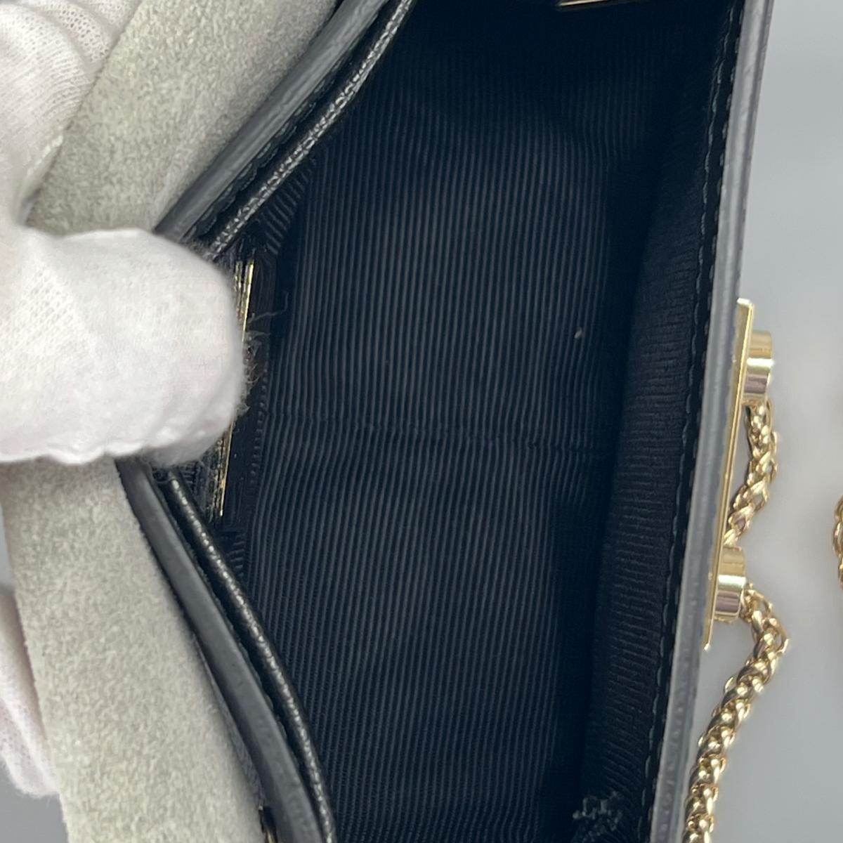 フルラ Furla ショルダーバッグ
 チェーンショルダーバッグ ゴールド金具 メトロポリス レザー ブラック 【SS】
 【中古】