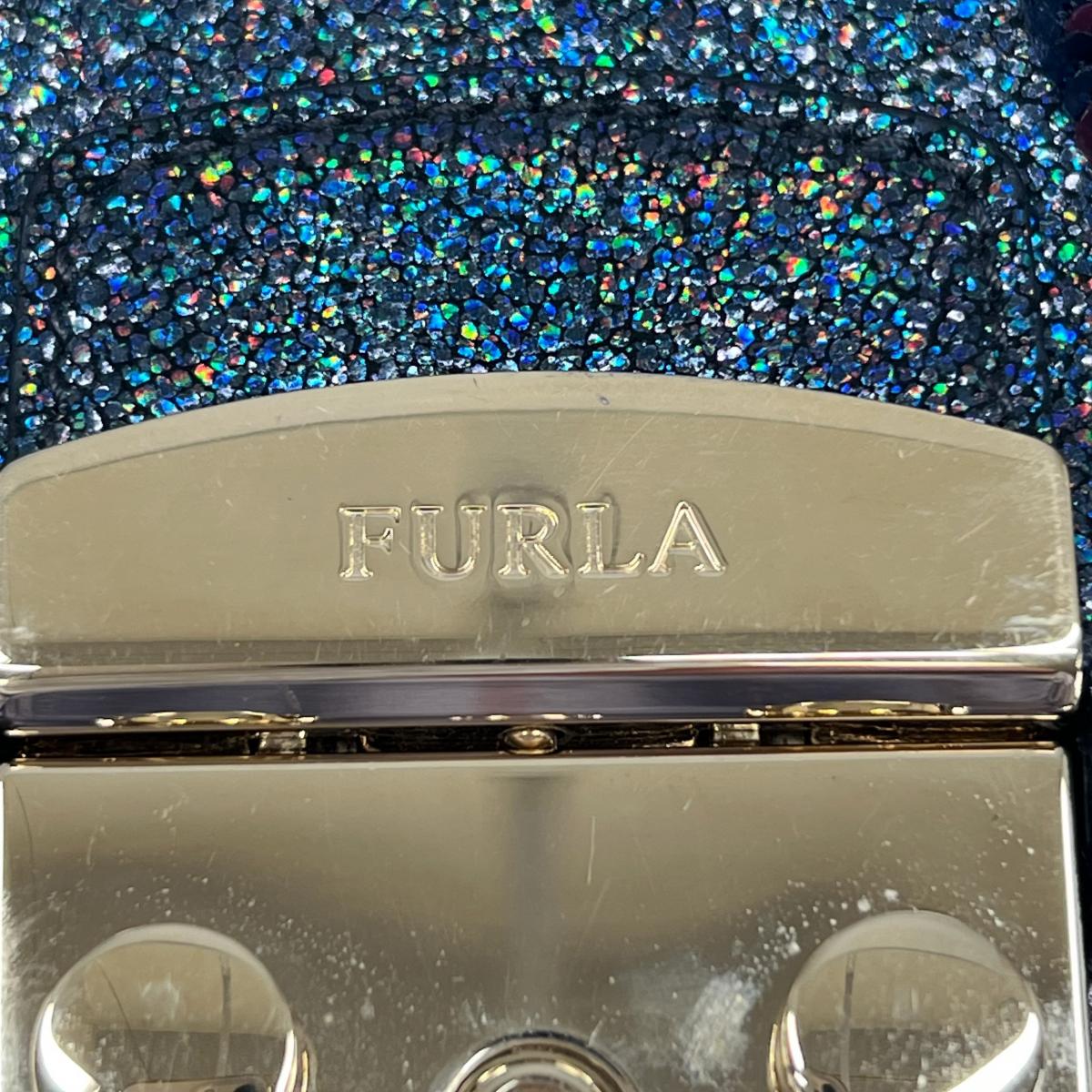 フルラ Furla ショルダーバッグ
 チェーンショルダーバッグ ゴールド金具 メトロポリス レザー ブラック 【SS】
 【中古】