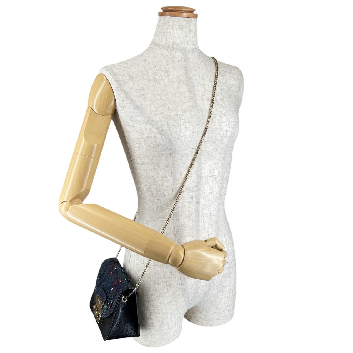 フルラ Furla ショルダーバッグ
 チェーンショルダーバッグ ゴールド金具 メトロポリス レザー ブラック 【SS】
 【中古】