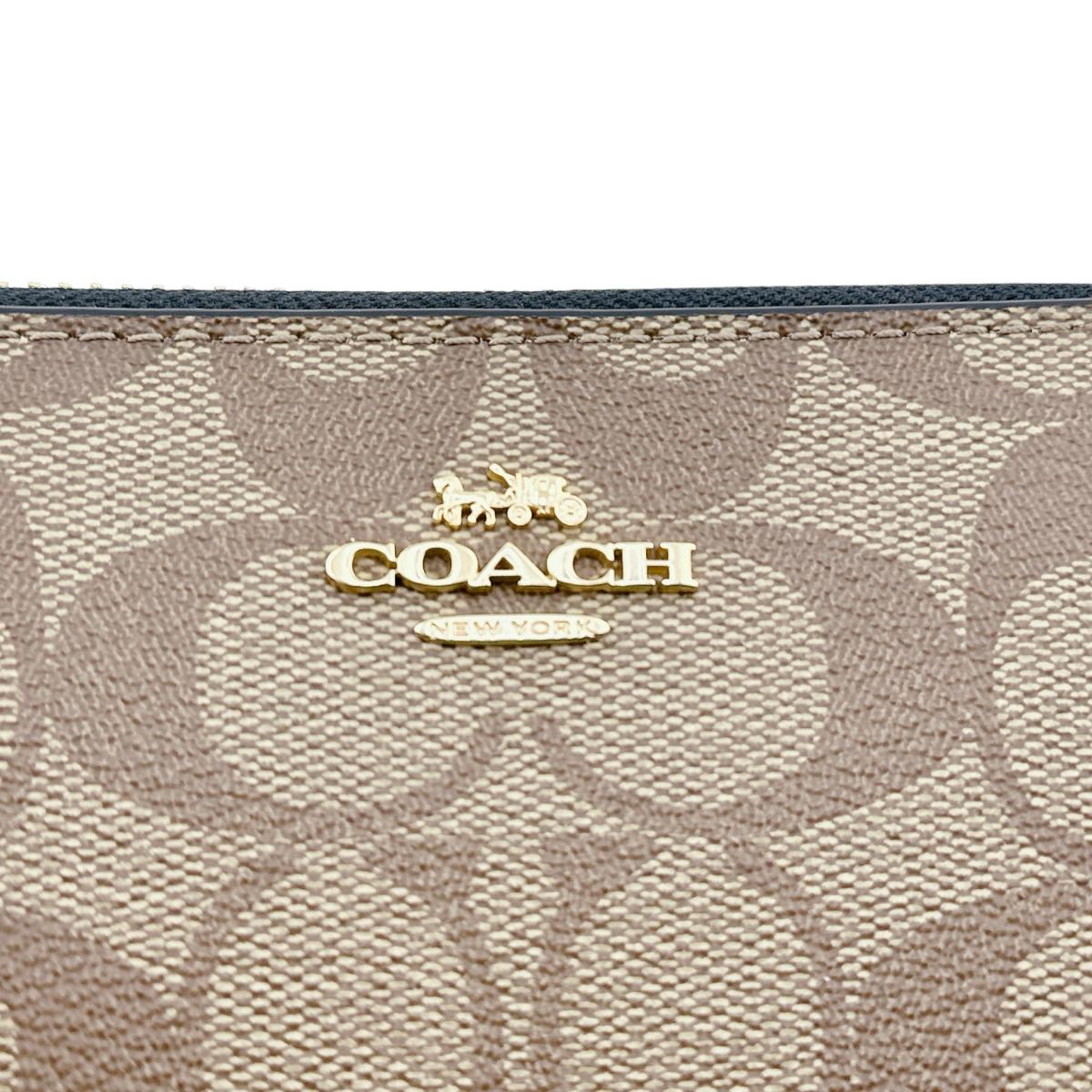 コーチ COACH 長財布
 長財布 シグネチャー ロングジップ アラウンド キャンバス C4452 カーキ×ブラック 【SS】
 【中古】