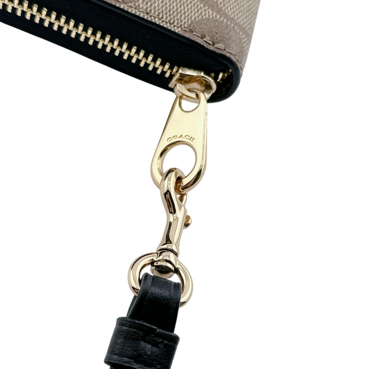 コーチ COACH 長財布
 長財布 シグネチャー ロングジップ アラウンド キャンバス C4452 カーキ×ブラック 【SS】
 【中古】