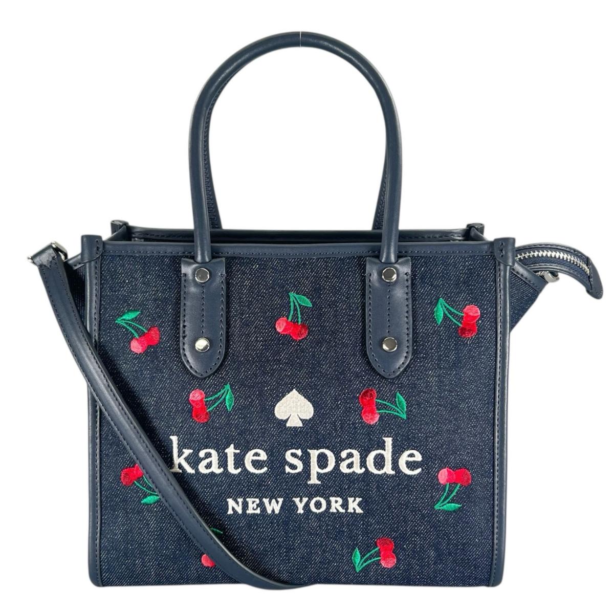 ケイトスペード Kate Spade ハンドバッグ
 2WAYバッグ さくらんぼ エラ スモール トート デニム K6080 ネイビー 【SS】
 【中古】