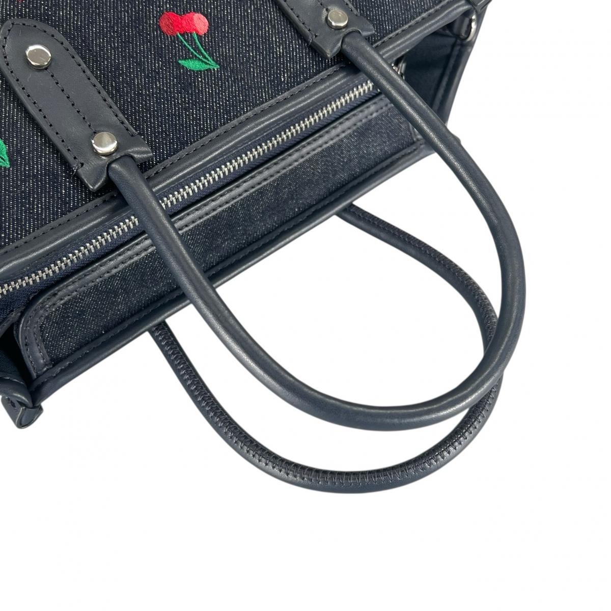 ケイトスペード Kate Spade ハンドバッグ
 2WAYバッグ さくらんぼ エラ スモール トート デニム K6080 ネイビー 【SS】
 【中古】