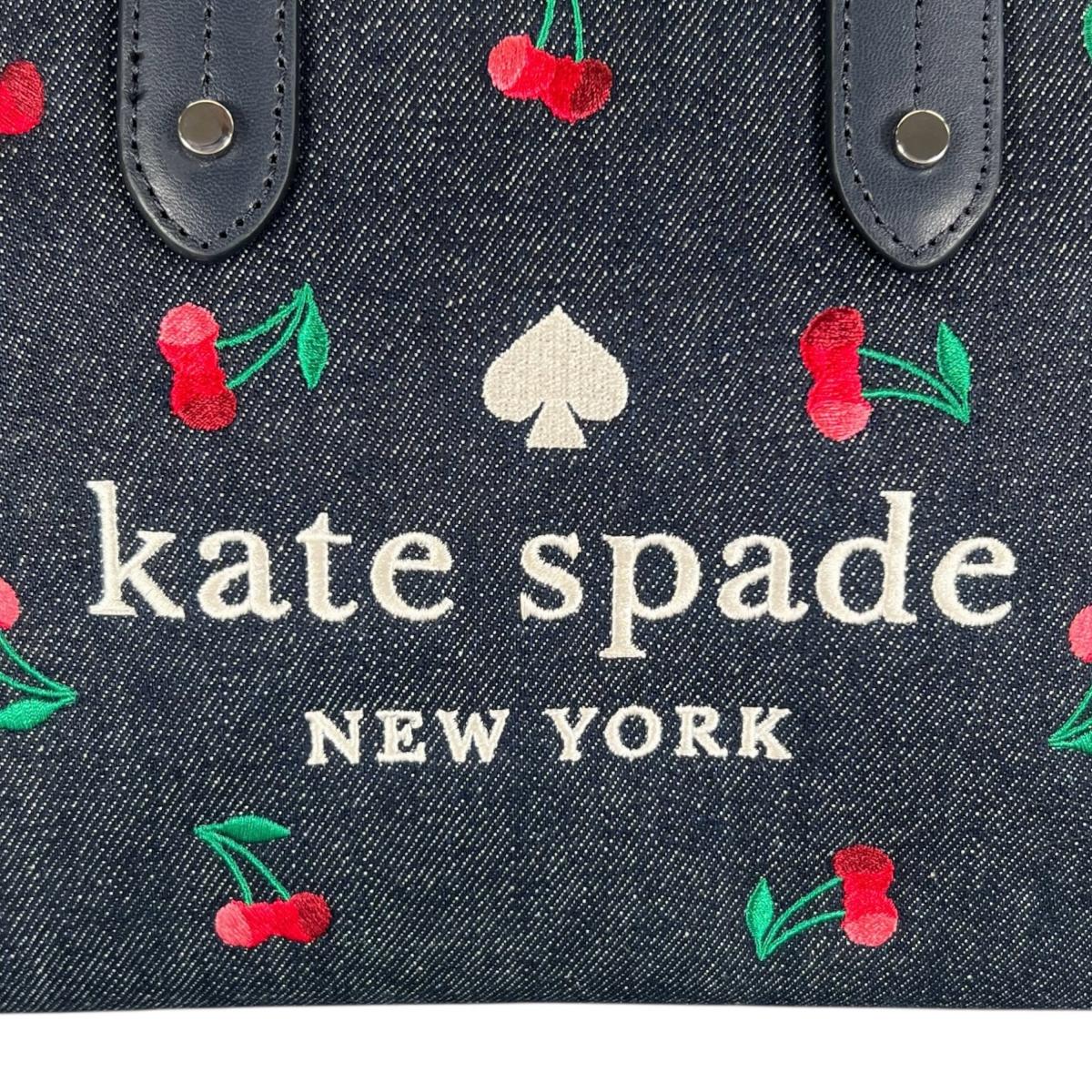 ケイトスペード Kate Spade ハンドバッグ
 2WAYバッグ さくらんぼ エラ スモール トート デニム K6080 ネイビー 【SS】
 【中古】