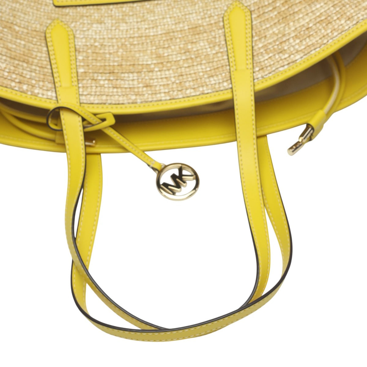 マイケルコース Michael Kors ハンドバッグ
 かごバッグ 大容量 ストロー イエロー 【SS】
 【中古】