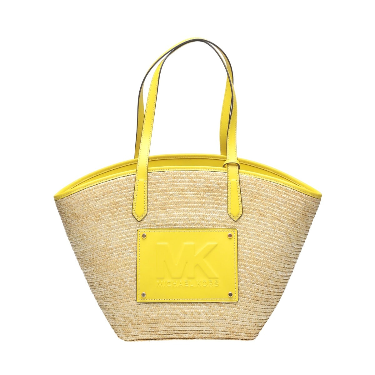 マイケルコース Michael Kors ハンドバッグ
 かごバッグ 大容量 ストロー イエロー 【SS】
 【中古】