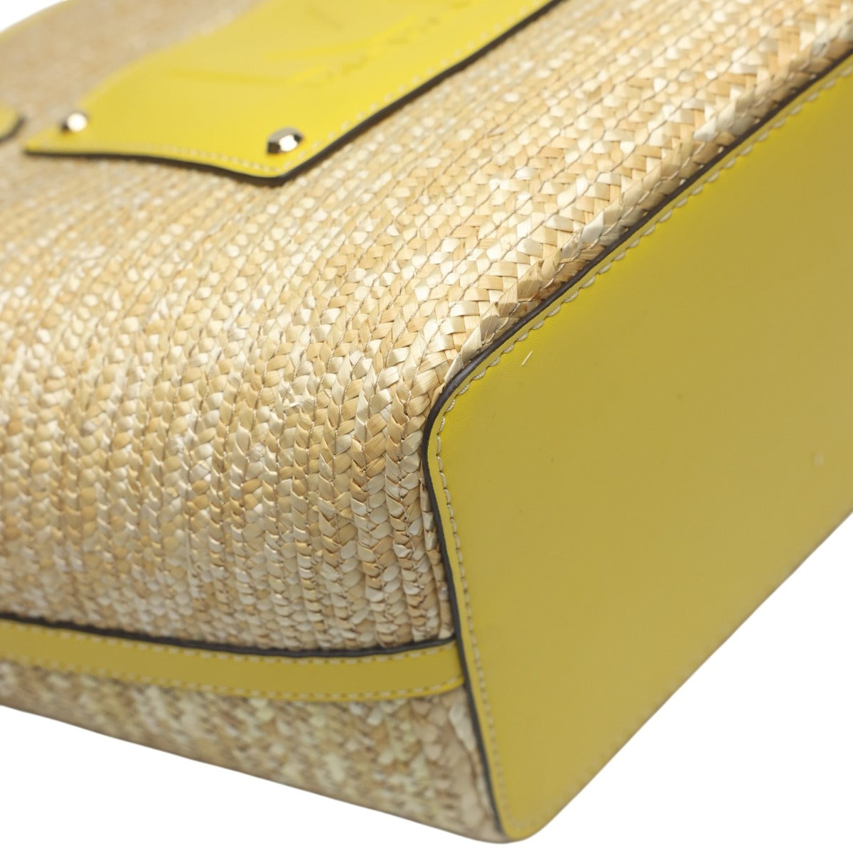 マイケルコース Michael Kors ハンドバッグ
 かごバッグ 大容量 ストロー イエロー 【SS】
 【中古】