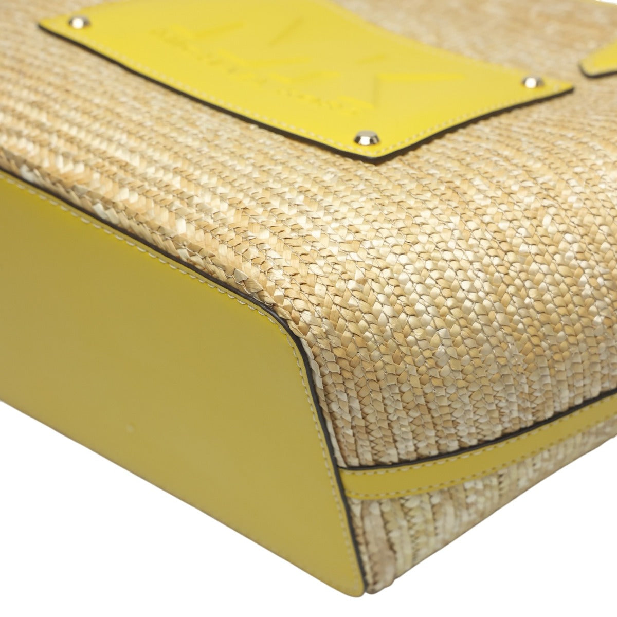 マイケルコース Michael Kors ハンドバッグ
 かごバッグ 大容量 ストロー イエロー 【SS】
 【中古】