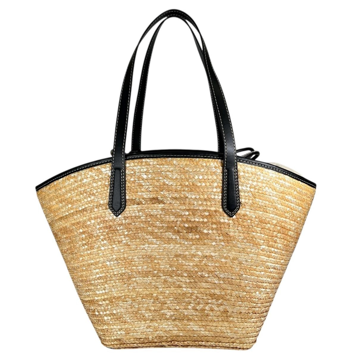 マイケルコース Michael Kors ハンドバッグ
 かごバッグ キンバー 大容量 キャンバス 35T2G7KT71 アイボリー×ブラック 【SS】
 【中古】