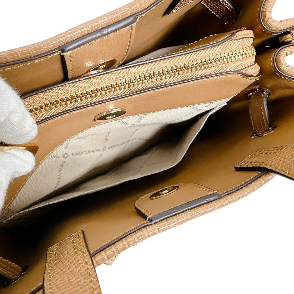 マイケルコース Michael Kors ハンドバッグ
 2WAYバッグ サッチェル ショルダーバッグ ポリウレタン 35T2GU5S1W1214 ブラウン 【SS】
 【中古】