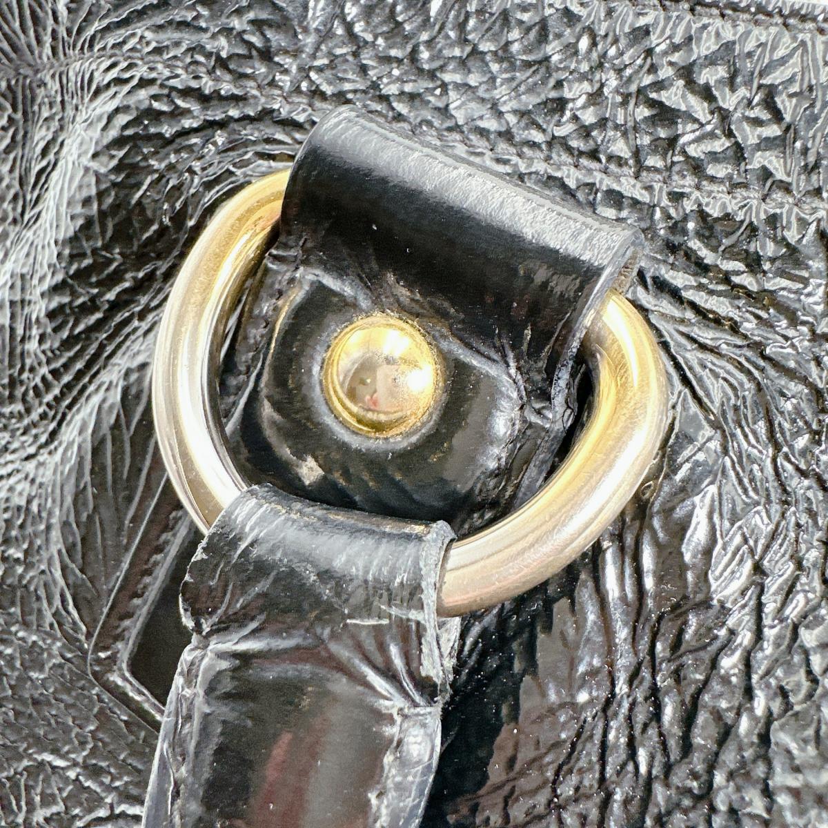 プラダ PRADA トートバッグ
 ショルダーバッグ エナメル A4対応 パテントレザー ブラック 【SS】
 【中古】