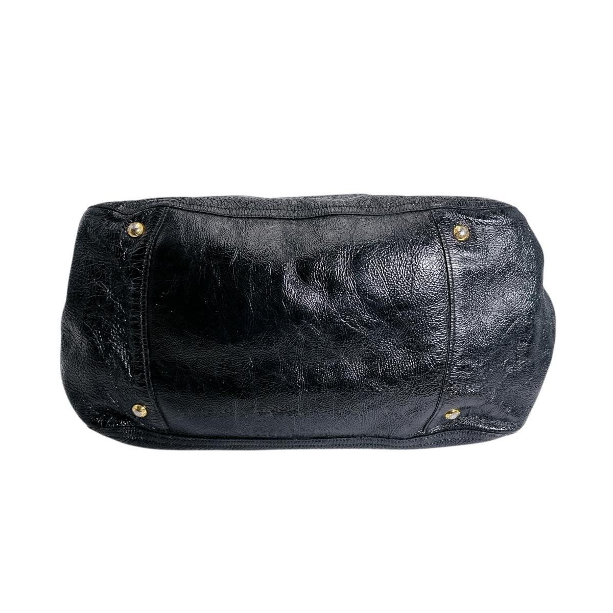 プラダ PRADA トートバッグ
 ショルダーバッグ エナメル A4対応 パテントレザー ブラック 【SS】
 【中古】