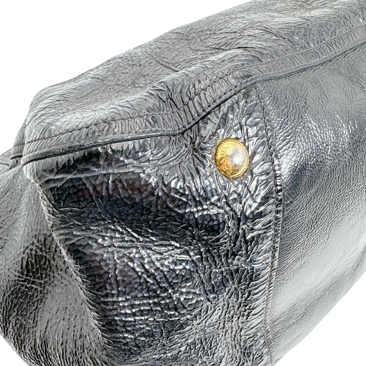 プラダ PRADA トートバッグ
 ショルダーバッグ エナメル A4対応 パテントレザー ブラック 【SS】
 【中古】