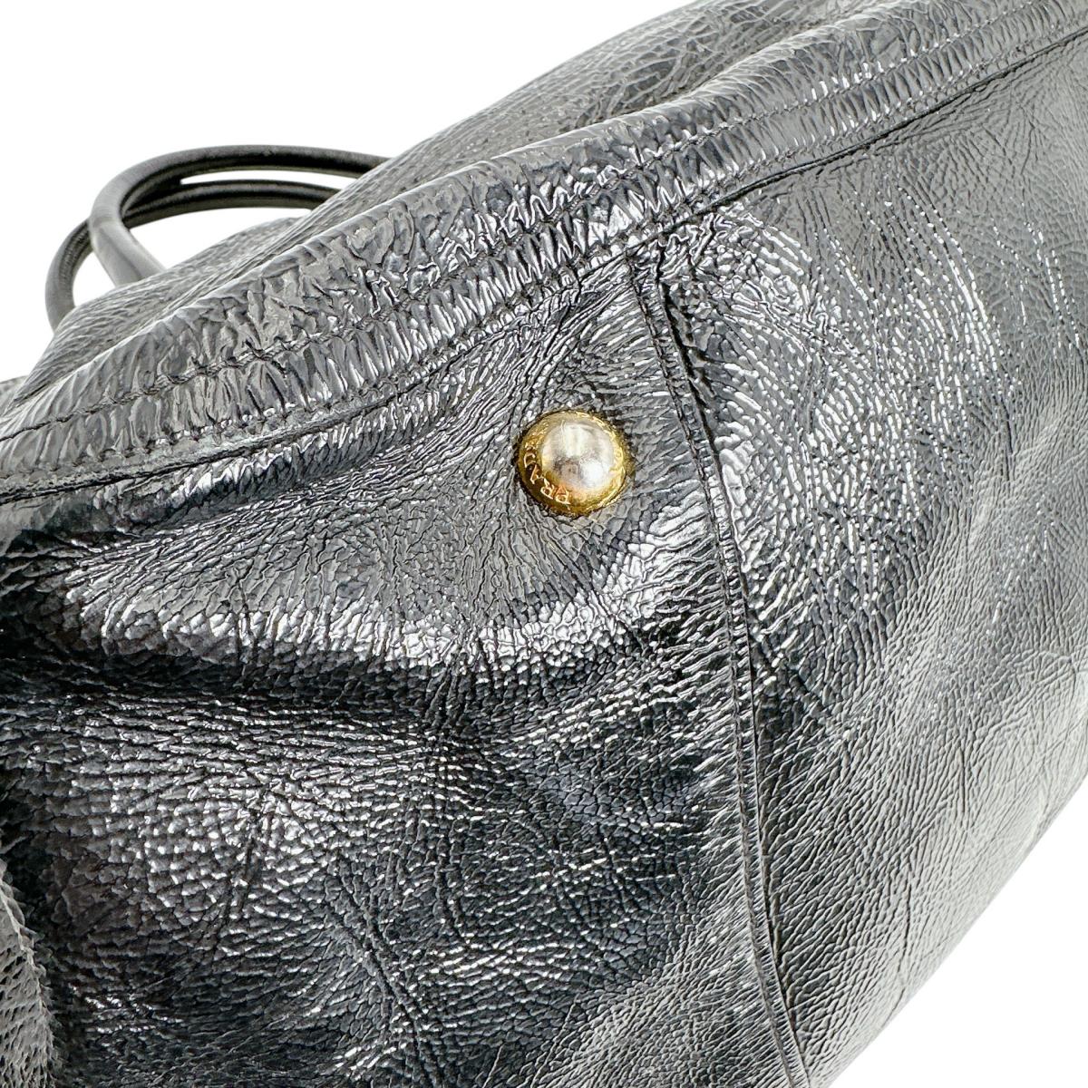 プラダ PRADA トートバッグ
 ショルダーバッグ エナメル A4対応 パテントレザー ブラック 【SS】
 【中古】