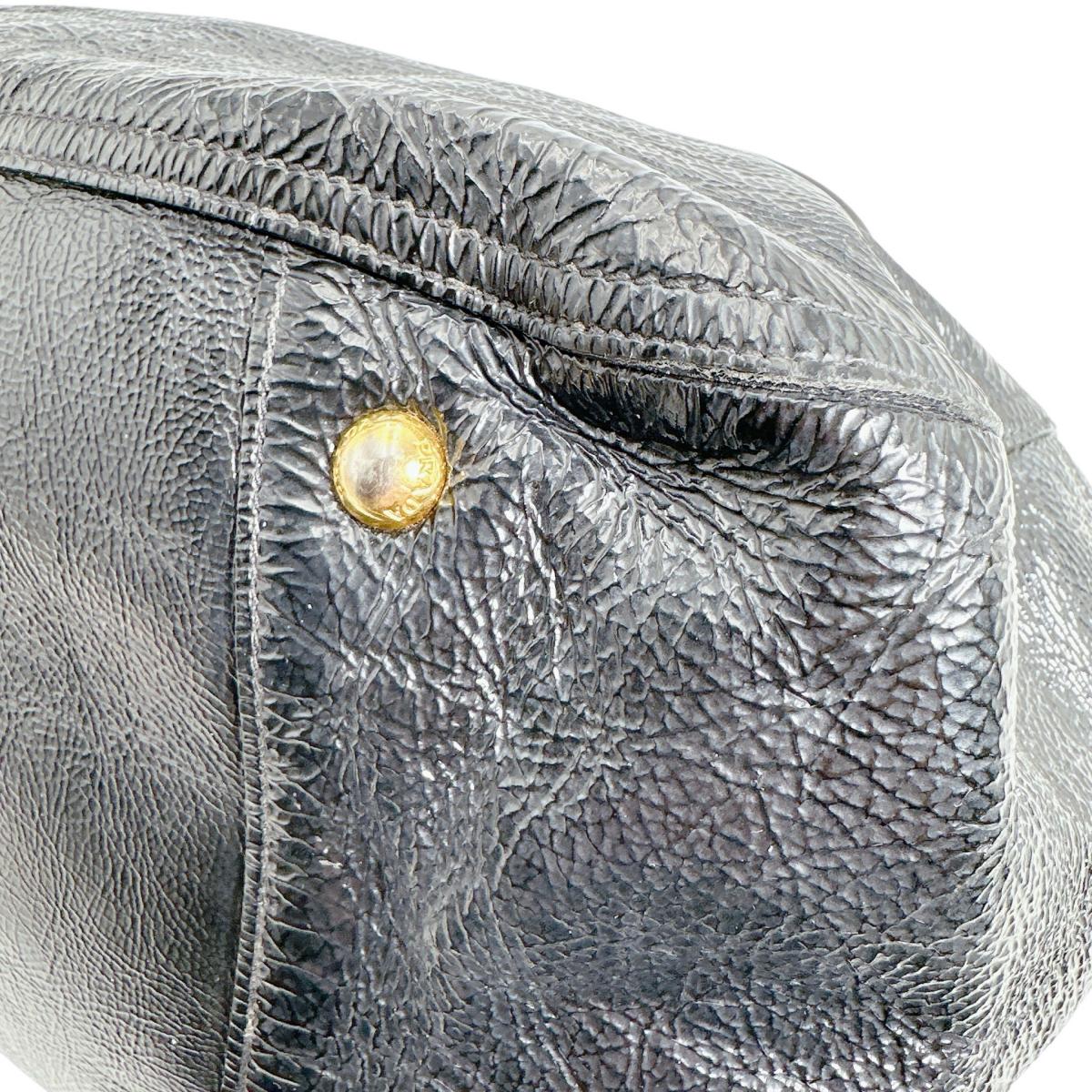 プラダ PRADA トートバッグ
 ショルダーバッグ エナメル A4対応 パテントレザー ブラック 【SS】
 【中古】