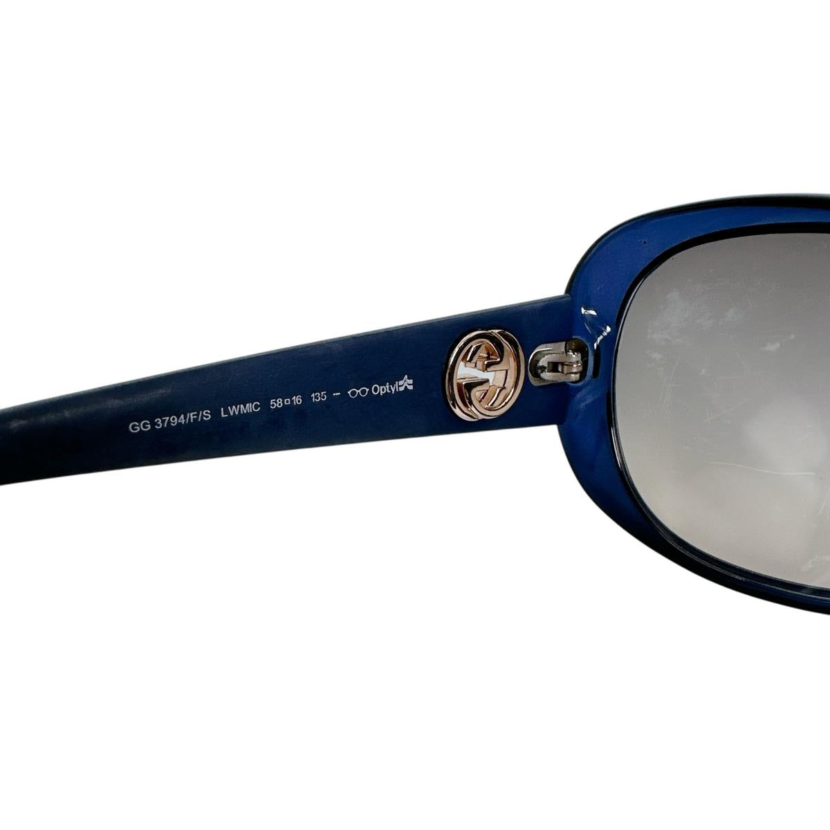 グッチ GUCCI サングラス
 サングラス 58□16 135 RHX10A8P4N プラスチック GG3794/F/S ブルー 【SS】
 【中古】