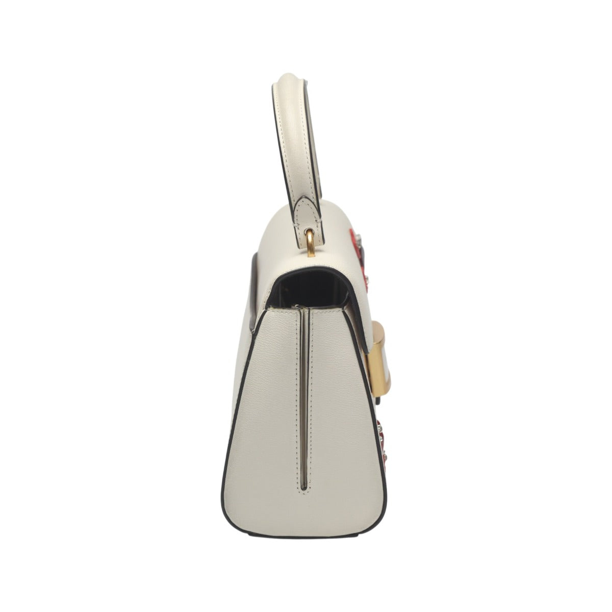 ケイトスペード Kate Spade ハンドバッグ
 ミニバッグ ケイティ ハート エンベリッシュ スモール トップ レザー ホワイト 【SS】
 【中古】