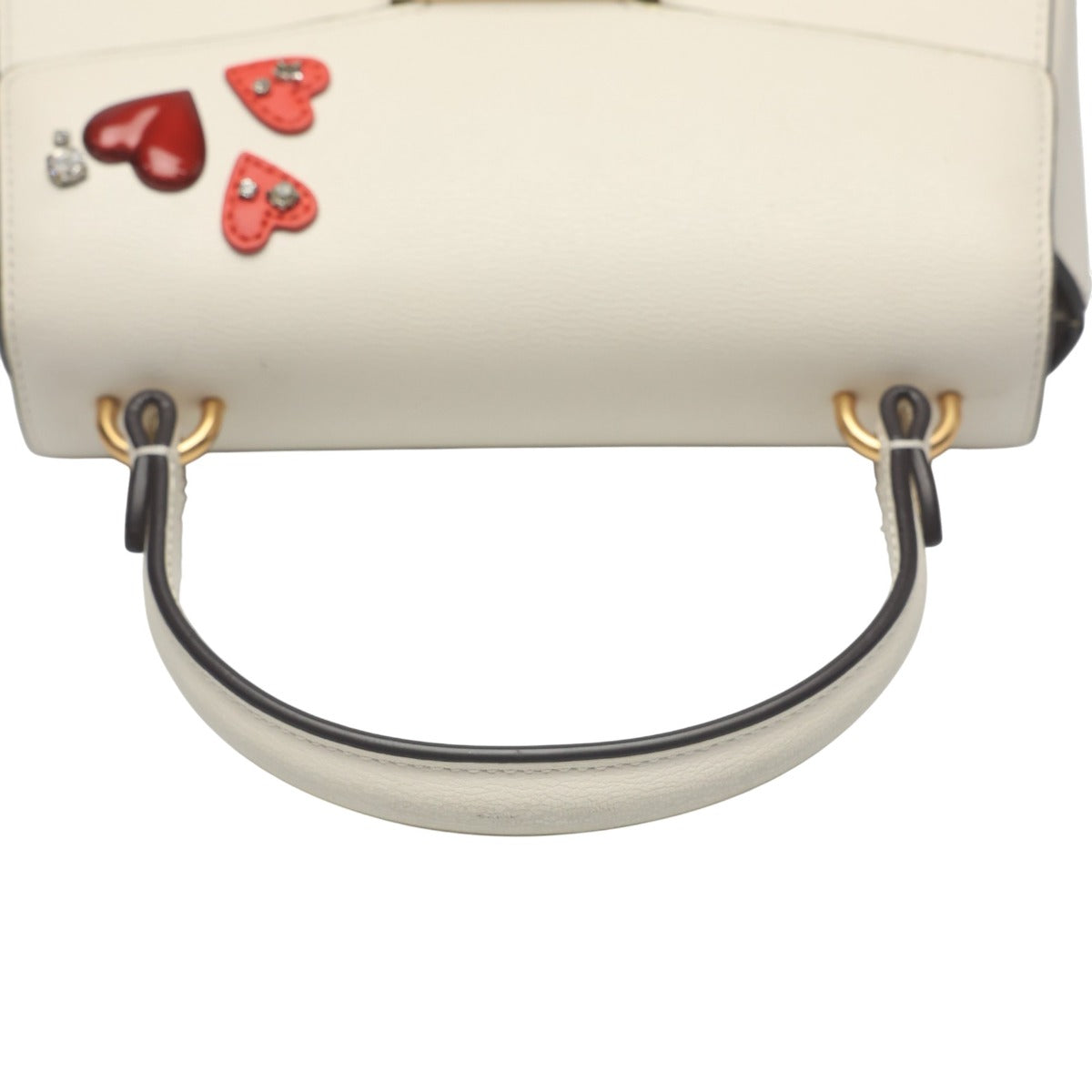 ケイトスペード Kate Spade ハンドバッグ
 ミニバッグ ケイティ ハート エンベリッシュ スモール トップ レザー ホワイト 【SS】
 【中古】