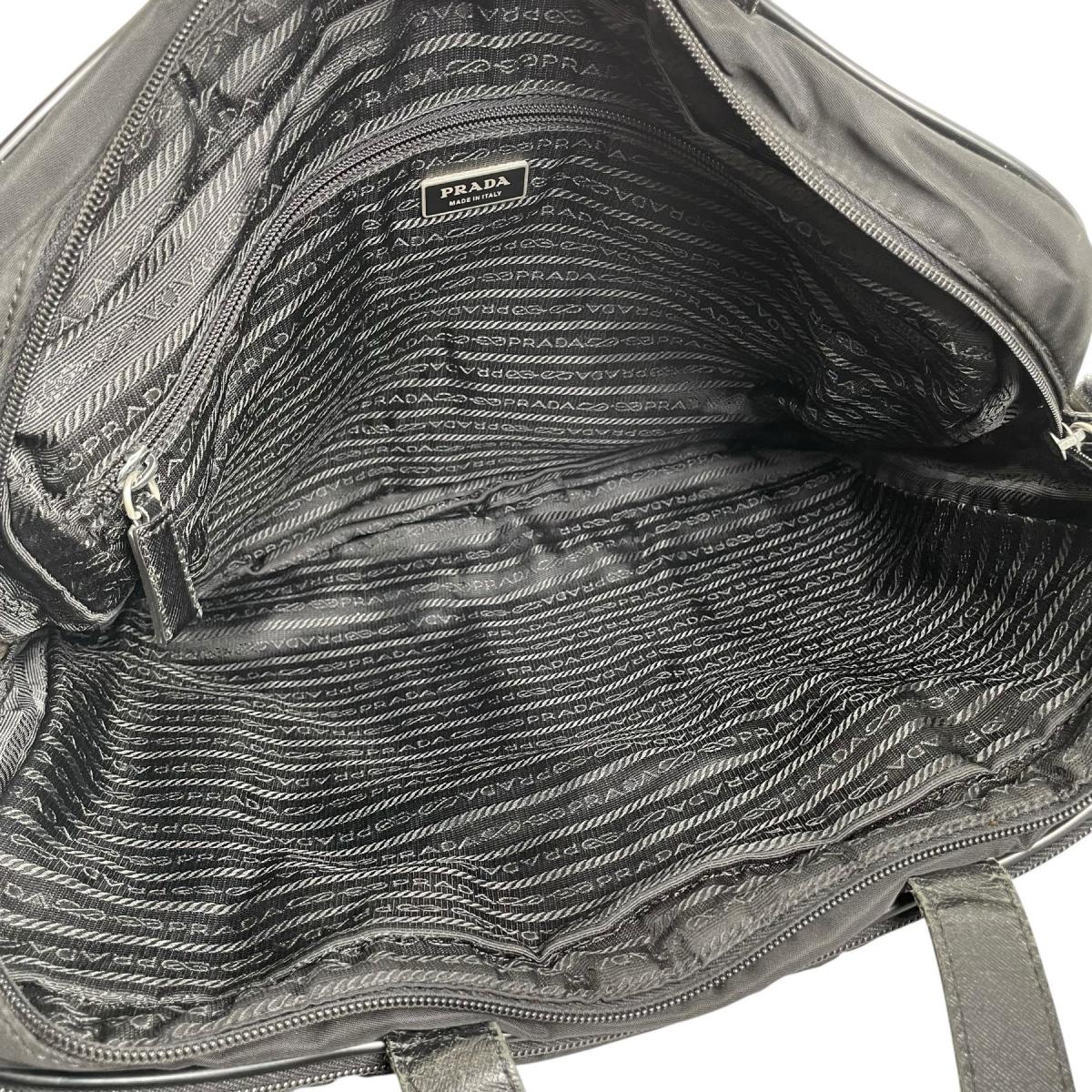 プラダ PRADA ショルダーバッグ
 ビジネスバッグ ブリーフケース トライアングルロゴ ナイロン ブラック 【SS】
 【中古】