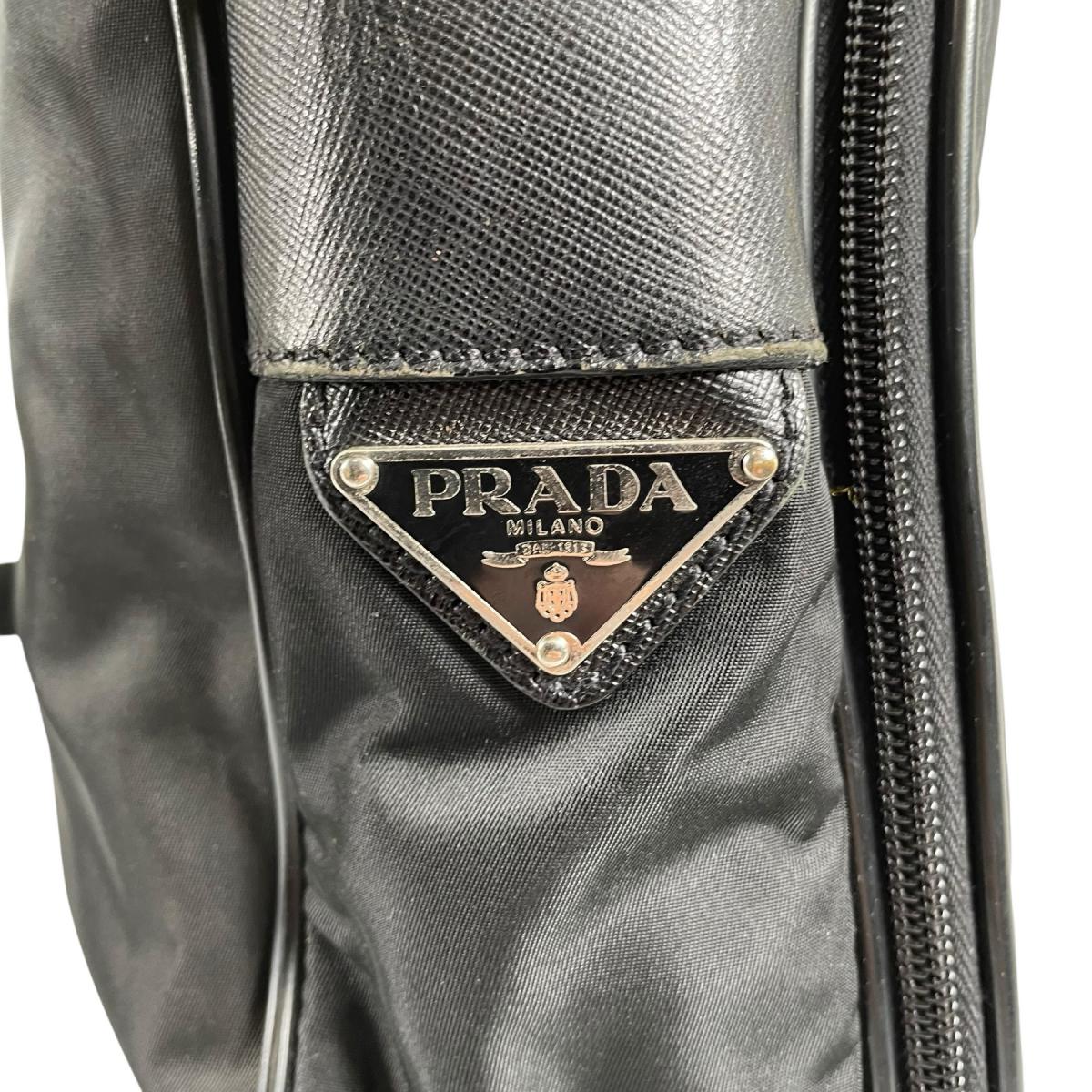 プラダ PRADA ショルダーバッグ
 ビジネスバッグ ブリーフケース トライアングルロゴ ナイロン ブラック 【SS】
 【中古】