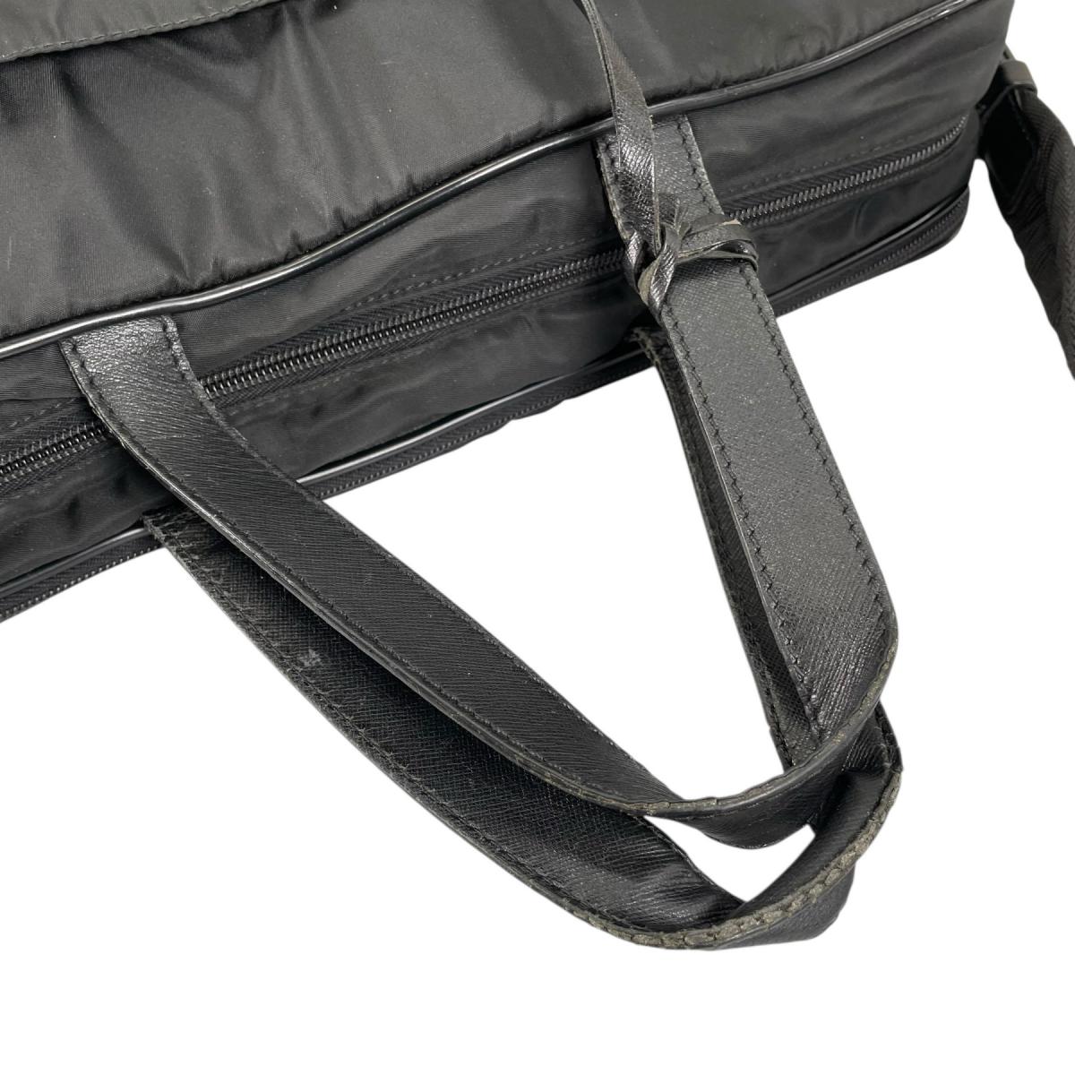 プラダ PRADA ショルダーバッグ
 ビジネスバッグ ブリーフケース トライアングルロゴ ナイロン ブラック 【SS】
 【中古】