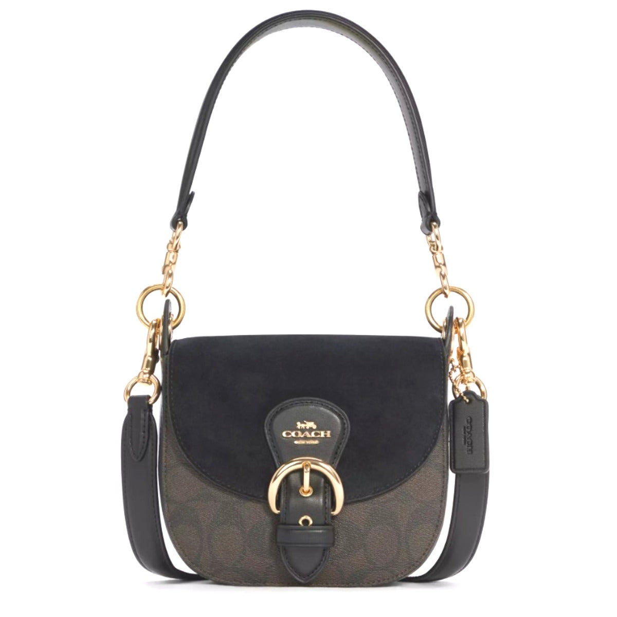 コーチ COACH ショルダーバッグ
 2Wayバッグ シグネチャー クリオ キャンバス C7966 ブラウン 【SS】
 【中古】